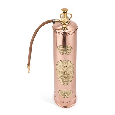 Lot 228 - A 'WATERLOO' COPPER AND BRASS FIRE EXTINGUISHER