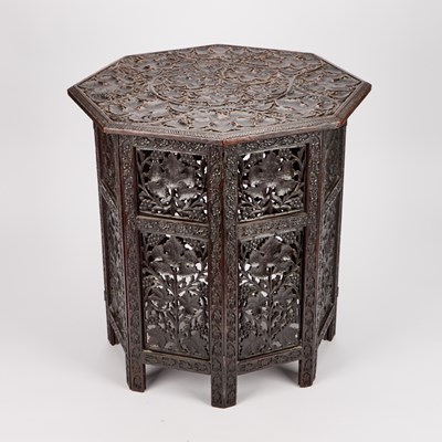 Lot 1323 - TWO 19TH CENTURY ANGLO-INDIAN CARVED TABLES