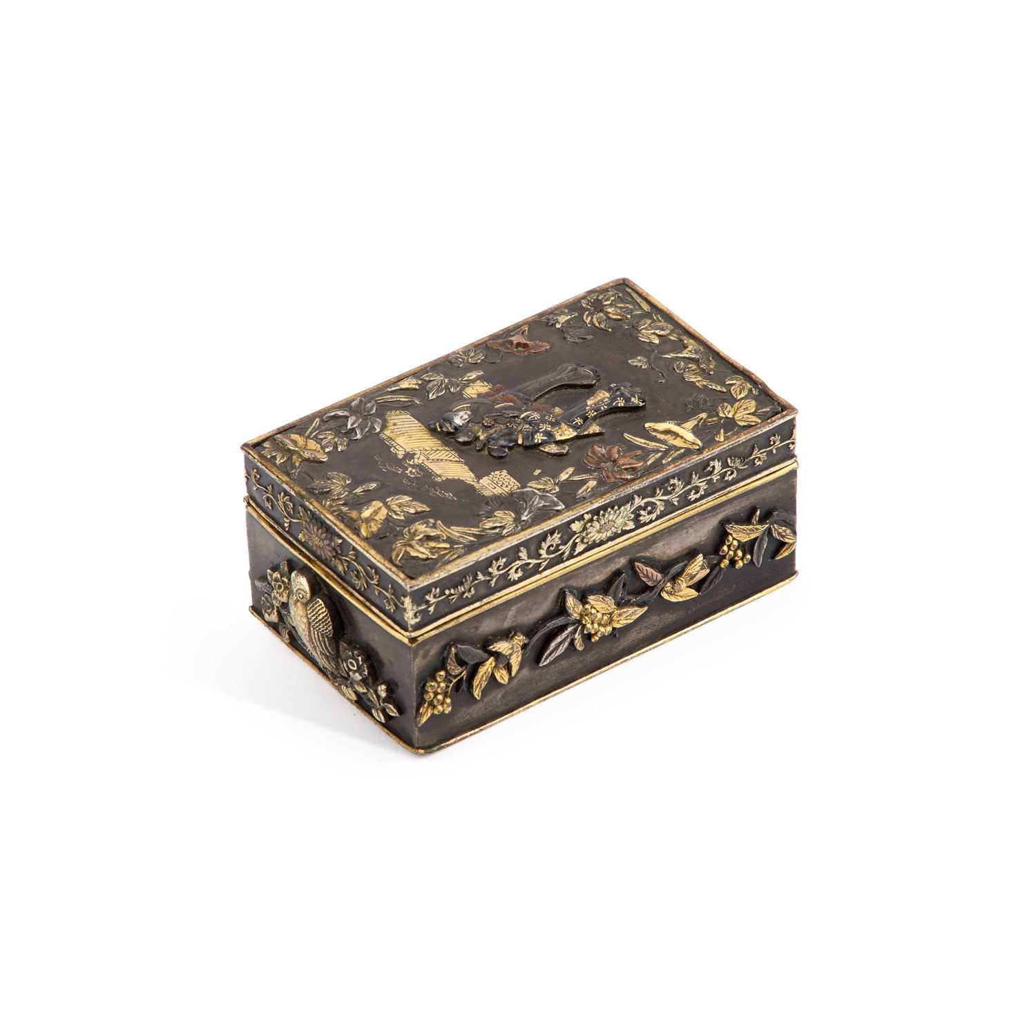 Lot 953 - A JAPANESE MIXED METAL BOX