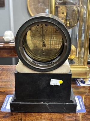 Lot 1237 - A REGENCY MARBLE SINGLE-FUSEE BOUDOIR CLOCK