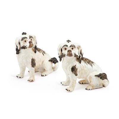 Lot 94 - TWO MEISSEN STYLE MODELS OF BOLOGNESE TERRIERS