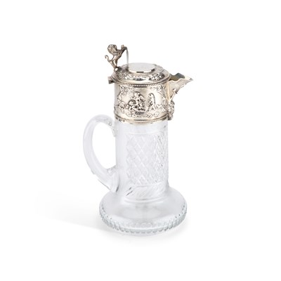 Lot 286 - A CONTINENTAL SILVER-MOUNTED CLARET JUG