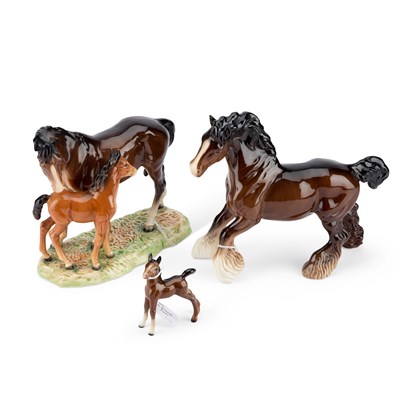 Lot 80 - THREE BESWICK HORSE MODELS