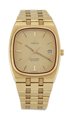 Lot 1486 - AN 18 CARAT GOLD OMEGA SEAMASTER QUARTZ WATCH, CIRCA 1977