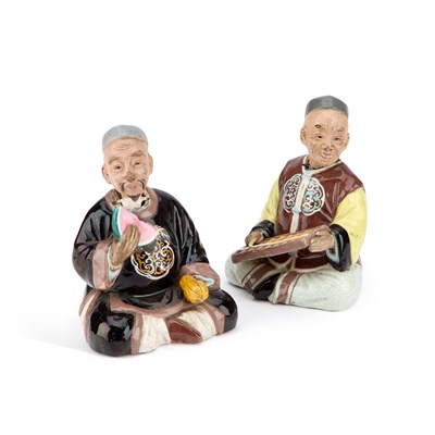 Lot 71 - TWO CHINESE CERAMIC NODDING HEAD FIGURES