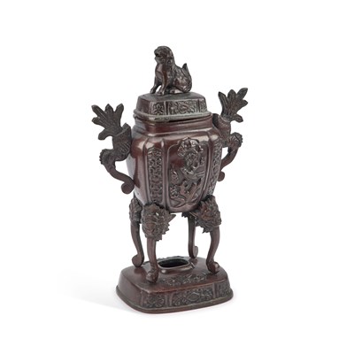 Lot 966 - A JAPANESE BRONZE INCENSE BURNER, CIRCA 1900