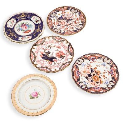 Lot 62 - EIGHT 19TH CENTURY AND LATER DERBY PLATES