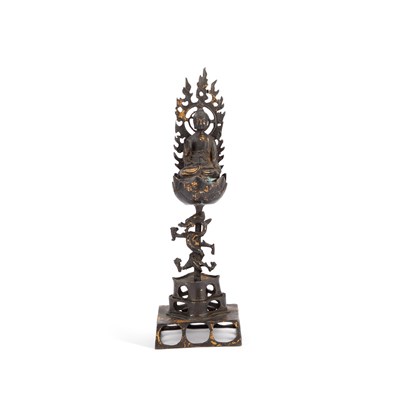 Lot 171 - A BRONZE FIGURE OF SHAKYAMUNI BUDDHA