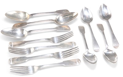 Lot 1349 - ASSORTED SILVER FLATWARE, GEORGE IV AND LATER