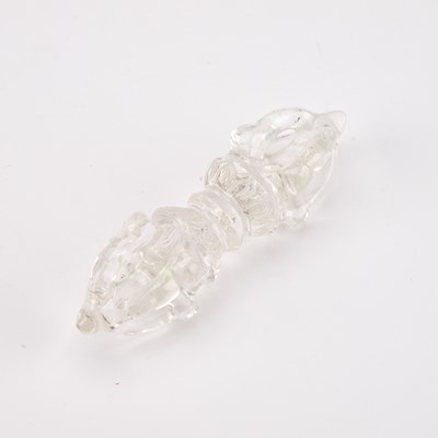 Lot 983 - A TIBETAN ROCK CRYSTAL VAJRA