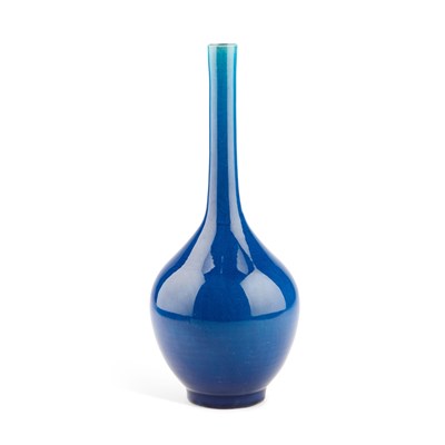 Lot 108 - A CHINESE BLUE-GLAZED BOTTLE VASE