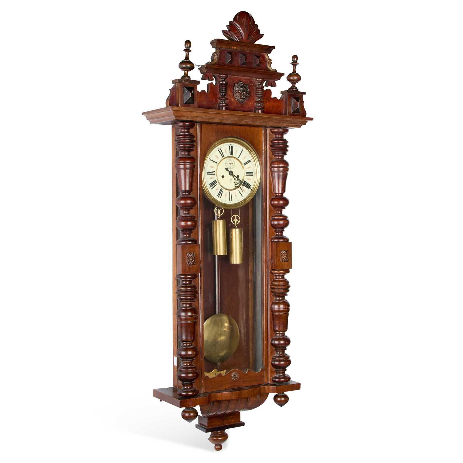 Lot 1252 - A GUSTAV BECKER WALNUT VIENNA WALL CLOCK, LATE 19TH CENTURY