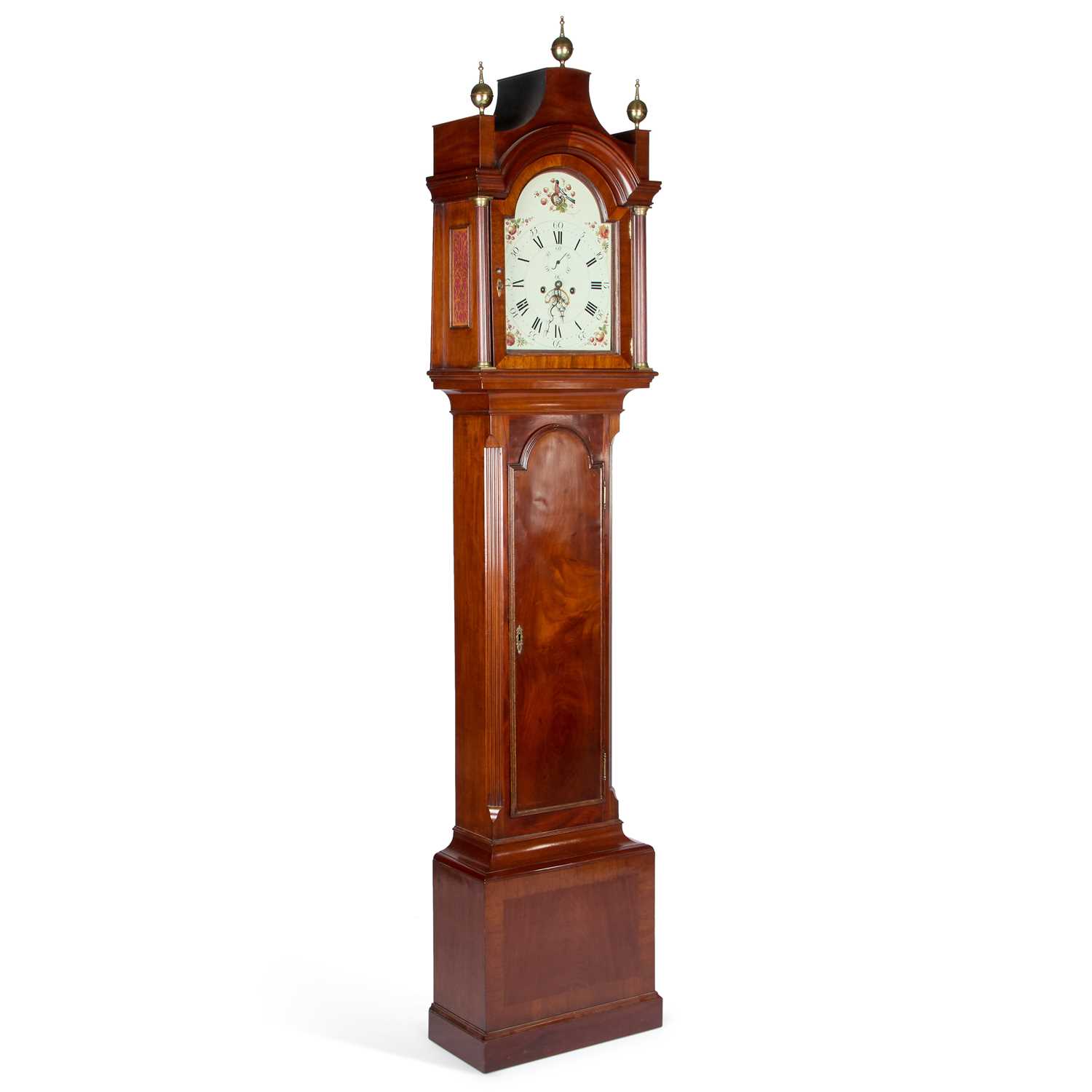 Lot A GEORGE III MAHOGANY EIGHT-DAY LONGCASE CLOCK