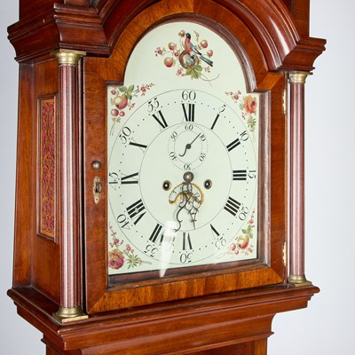 Lot A GEORGE III MAHOGANY EIGHT-DAY LONGCASE CLOCK