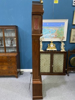 Lot A GEORGE III MAHOGANY EIGHT-DAY LONGCASE CLOCK