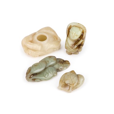 Lot 180 - A GROUP OF CHINESE JADE CARVINGS