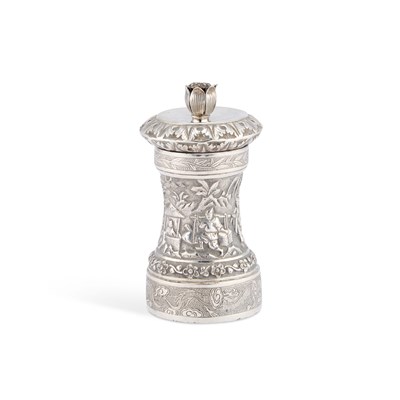 Lot 257 - A RARE CHINESE SILVER PEPPER GRINDER