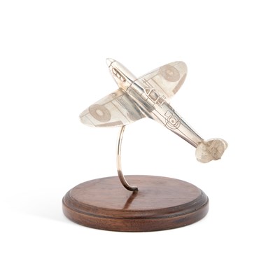 Lot 285 - AN ELIZABETH II SILVER MODEL OF A SPITFIRE