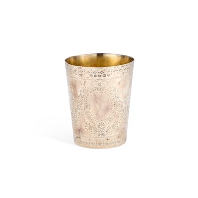 Lot 368 - A VICTORIAN SILVER BEAKER