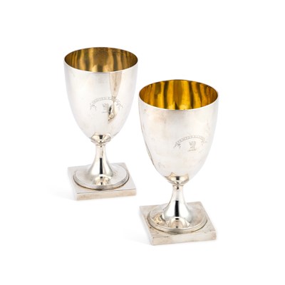 Lot 431 - A PAIR OF GEORGE III SILVER GOBLETS