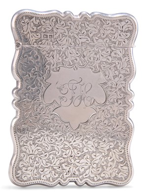 Lot 1316 - AN EDWARDIAN SILVER CARD CASE