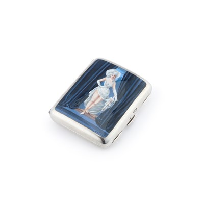 Lot 377 - A VICTORIAN SILVER AND ENAMEL CIGARETTE CASE