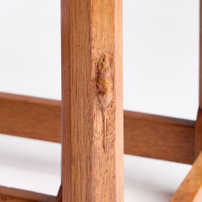Lot 797 - ROBERT THOMPSON OF KILBURN, A NEST OF THREE MOUSEMAN OAK TABLES