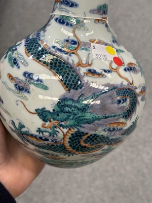 Lot 85 - A CHINESE DOUCAI 'DRAGON AND PHOENIX' VASE