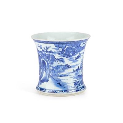 Lot A CHINESE BLUE AND WHITE BRUSHPOT, BITONG