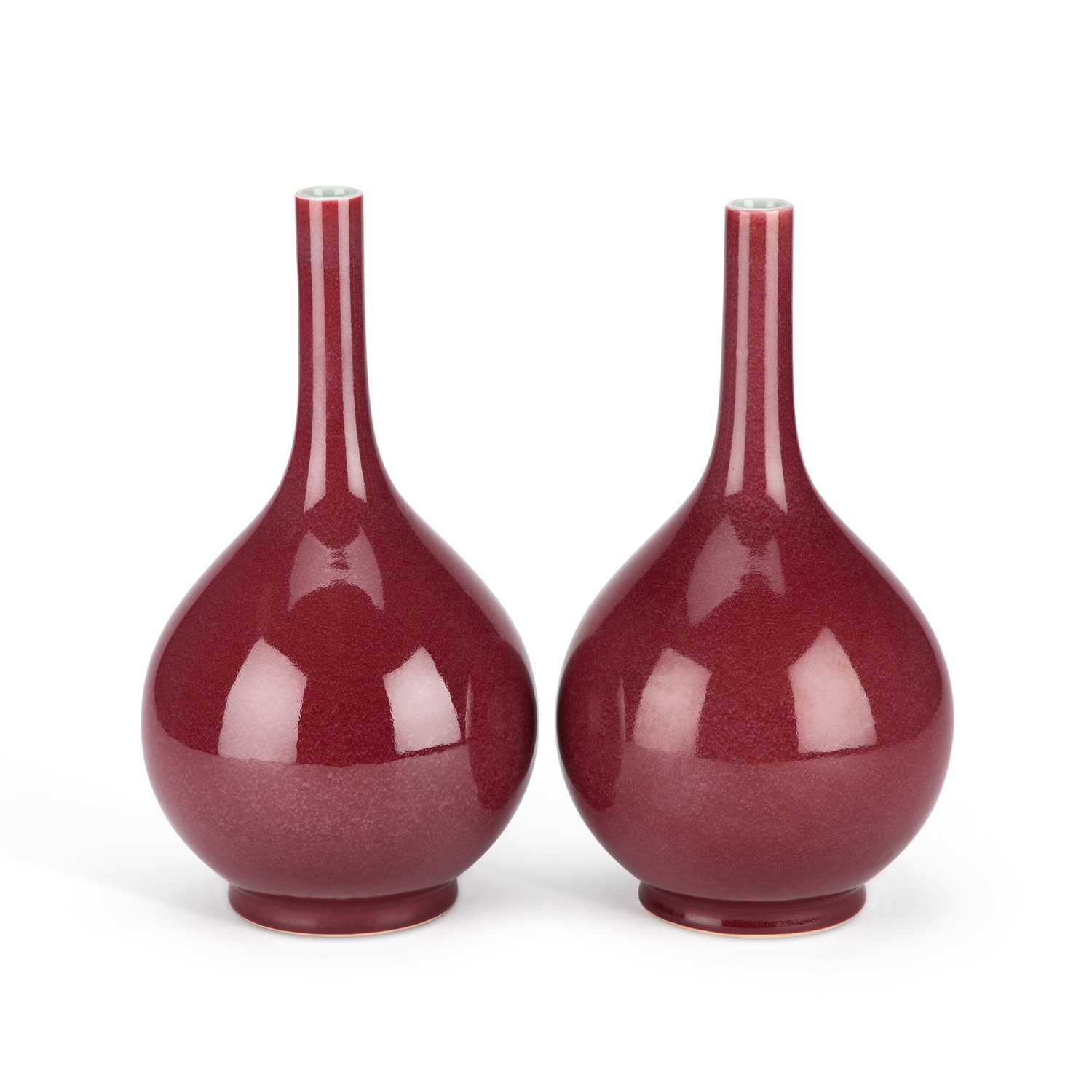 Lot 909 - A PAIR OF CHINESE LANGYAO VASES