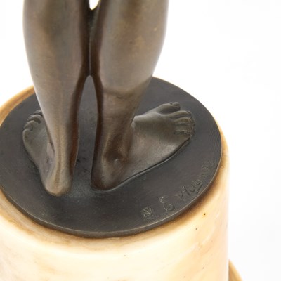 Lot 670 - EUGENE WAGNER (GERMAN 1871-1942), A BRONZE NUDE