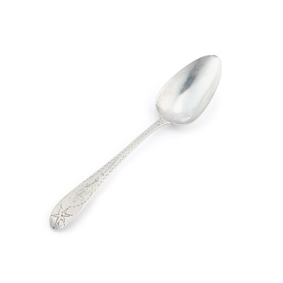 Lot 268 - A GEORGE III IRISH SILVER DESSERT SPOON