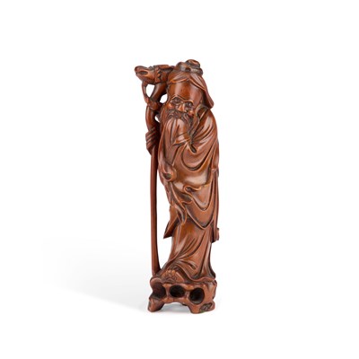 Lot 132 - A 19TH CENTURY CARVED BOXWOOD FIGURE OF A SAGE