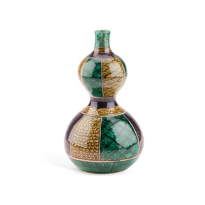 Lot 87 - A JAPANESE KUTANI DOUBLE GOURD VASE, 19TH CENTURY