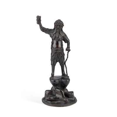 Lot 171 - AN UNUSUAL CHINESE BRONZE ALTAR FIGURE