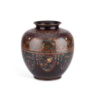 Lot 158 - A LARGE JAPANESE CLOISONNÉ ENAMEL VASE, ANDO WORKSHOP, MEIJI PERIOD