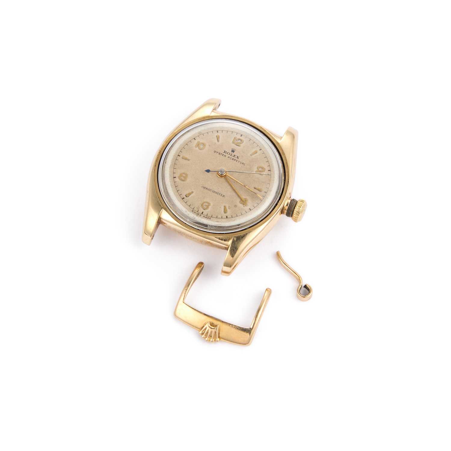 Lot 546 - A GENTS 14K GOLD ROLEX BUBBLEBACK WATCH HEAD