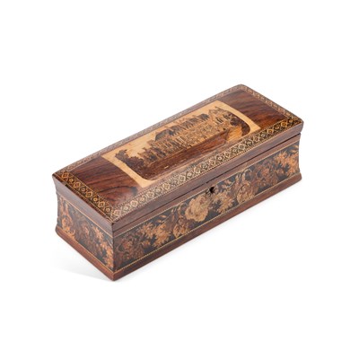 Lot 187 - A VICTORIAN ROSEWOOD TUNBRIDGE WARE BOX