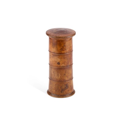 Lot 59 - A 19TH CENTURY SYCAMORE FOUR-SECTION SPICE TOWER