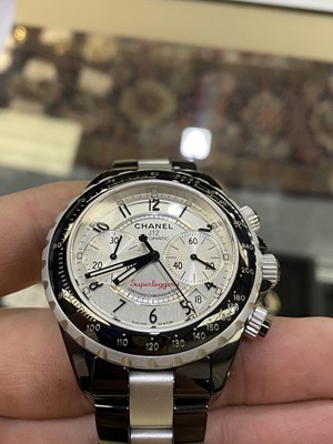 Lot 554 - A GENTS CHANEL J12 SUPERLEGGERA CHRONOGRAPH WATCH