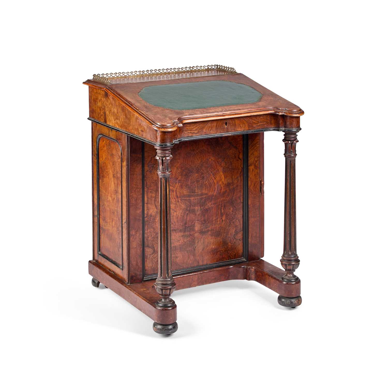 Lot 978 - A VICTORIAN BURR WALNUT DAVENPORT