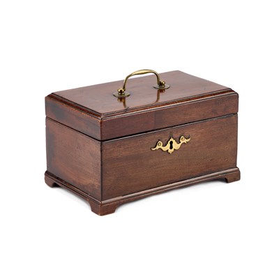 Lot 12 - A GEORGE III MAHOGANY TEA CADDY