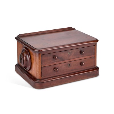 Lot 272 - A VICTORIAN MAHOGANY TWO-DRAWER DESK-TOP CHEST