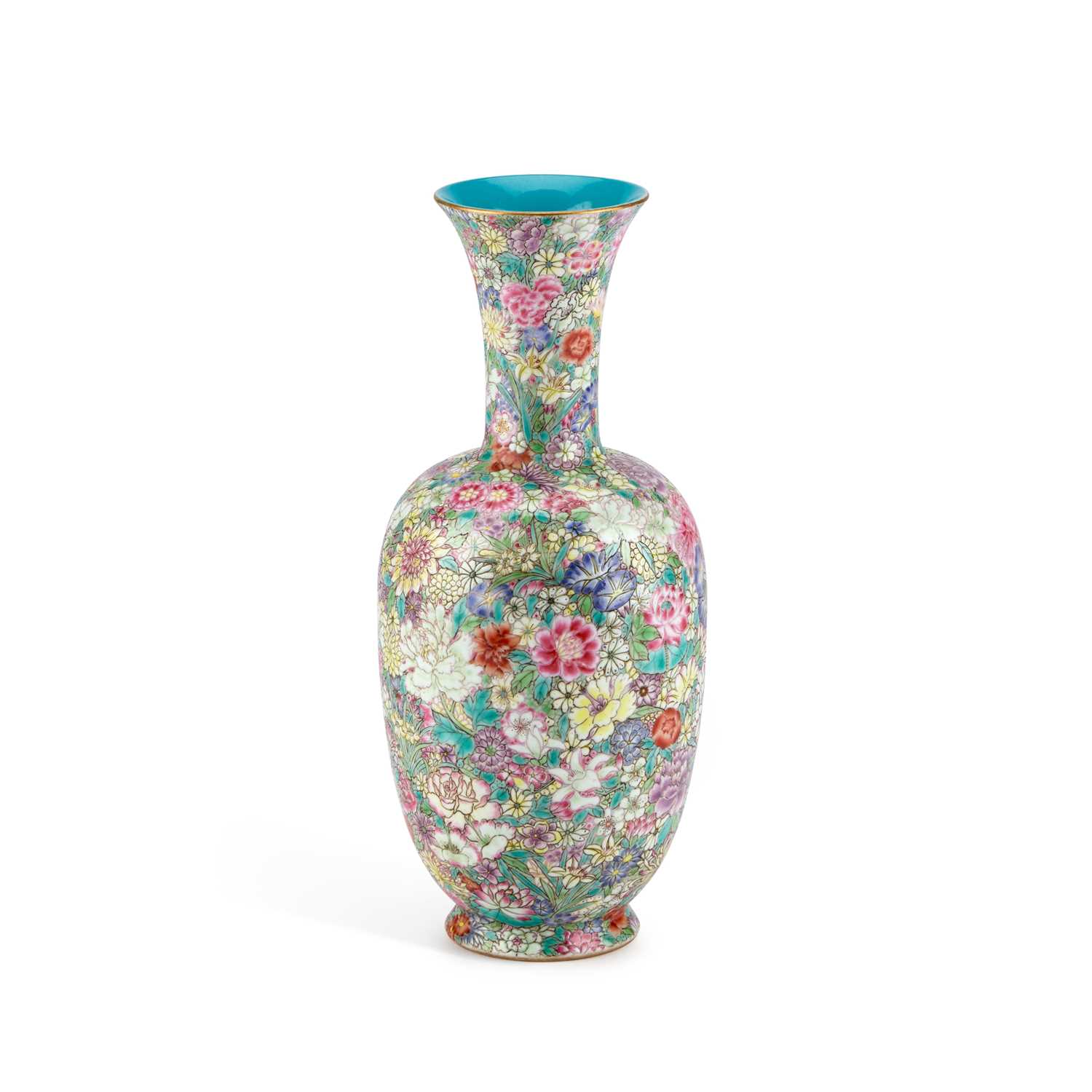 Lot A CHINESE FAMILLE ROSE MILLEFLEUR VASE