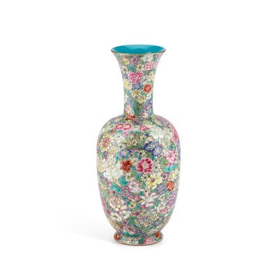 Lot A CHINESE FAMILLE ROSE MILLEFLEUR VASE