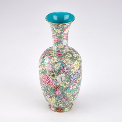 Lot A CHINESE FAMILLE ROSE MILLEFLEUR VASE