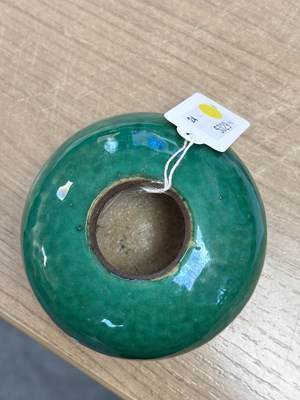 Lot A CHINESE GREEN-GLAZED BRUSH WASHER