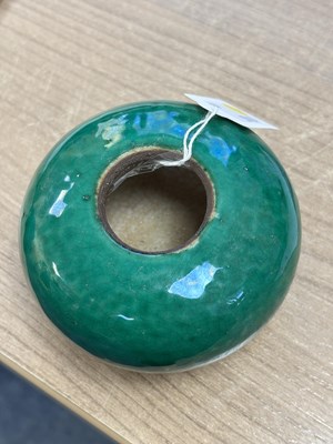 Lot A CHINESE GREEN-GLAZED BRUSH WASHER