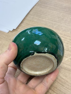 Lot A CHINESE GREEN-GLAZED BRUSH WASHER