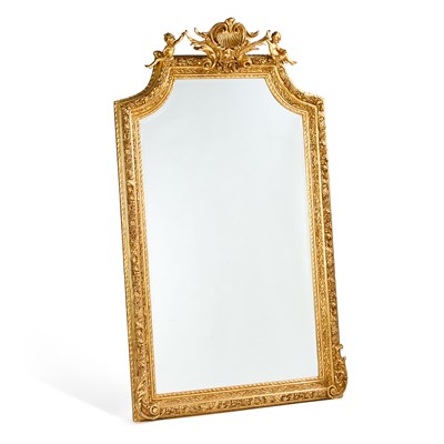 Lot 1337 - A LARGE PERIOD STYLE GILT-COMPOSITION WALL MIRROR